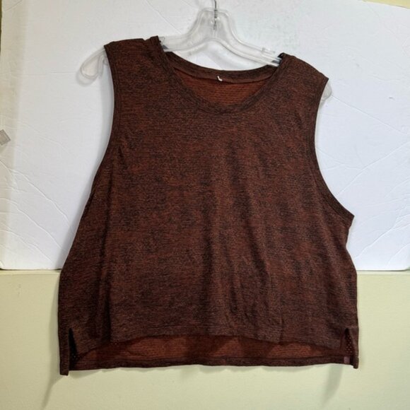 Lululemon Train to Be Tank Crop Mesh Top Slits '21 Boxy Stretch Seamless Shirt L - Picture 9 of 16